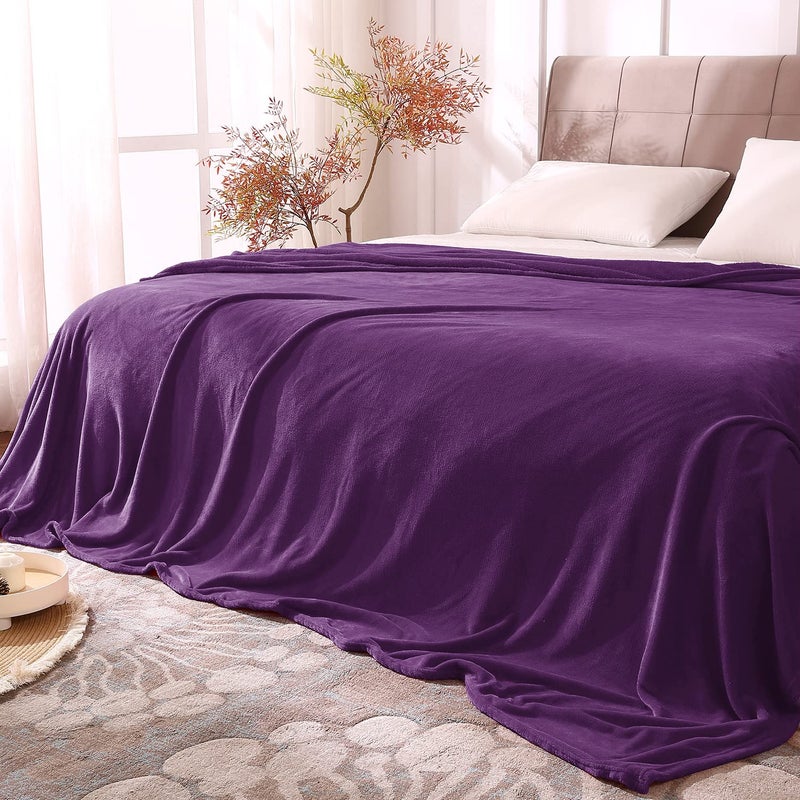 BEDELITE Fleece Blankets Queen Size Purple Throw Blankets for Bed  Luxury Plush Cozy Fuzzy Blanket 90x90 inches  Super Soft Warm Lightweight Throw Blanket All Seasons Suitable - Image 1