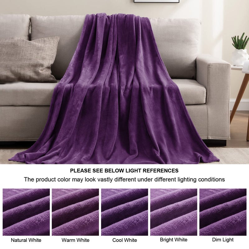 BEDELITE Fleece Blankets Queen Size Purple Throw Blankets for Bed  Luxury Plush Cozy Fuzzy Blanket 90x90 inches  Super Soft Warm Lightweight Throw Blanket All Seasons Suitable - Image 4