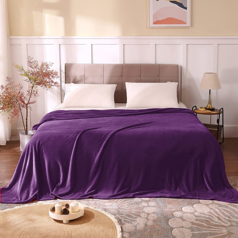 BEDELITE Fleece Blankets Queen Size Purple Throw Blankets for Bed  Luxury Plush Cozy Fuzzy Blanket 90x90 inches  Super Soft Warm Lightweight Throw Blanket All Seasons Suitable - Image 2