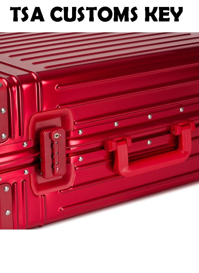 NKX - Set of 2 Hardcase Travel Suitcase Al-Mg Alloy Luggage Trolley With 4 Spinner Wheel 29" and 20" Inches - Image 1