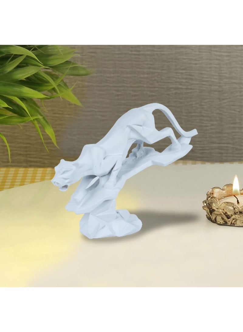 Wonderland Wonderland Polyresin Panthar on Stone Home décor Statue  - Image 2