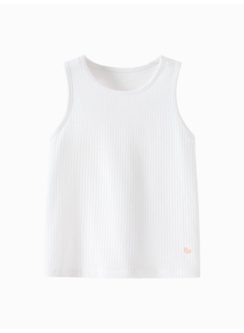 ميني بالا شرشرة لفتيات ذات أنابيب ناعمة، طوق رباعي، تصميم بلا أكمام، قطعة مريحة وقابلة للتنفس، تفاصيل لطيفة، مثالية للارتداء اليومي والطبقات الملبس للفتيات - Image 1