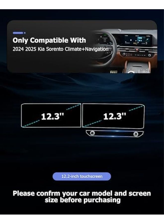 2024 2025 Kia Sorento 12 3 Inch Climate Nano Touch Screen Protector 6PCS - Image 3