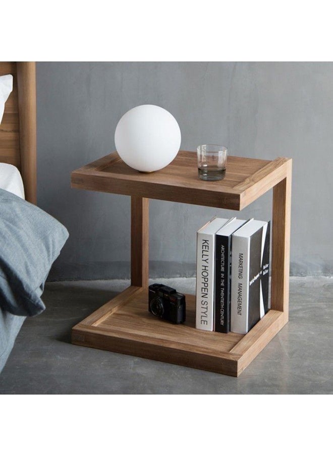 Art Wood Side Table - Natural Suede Wood 