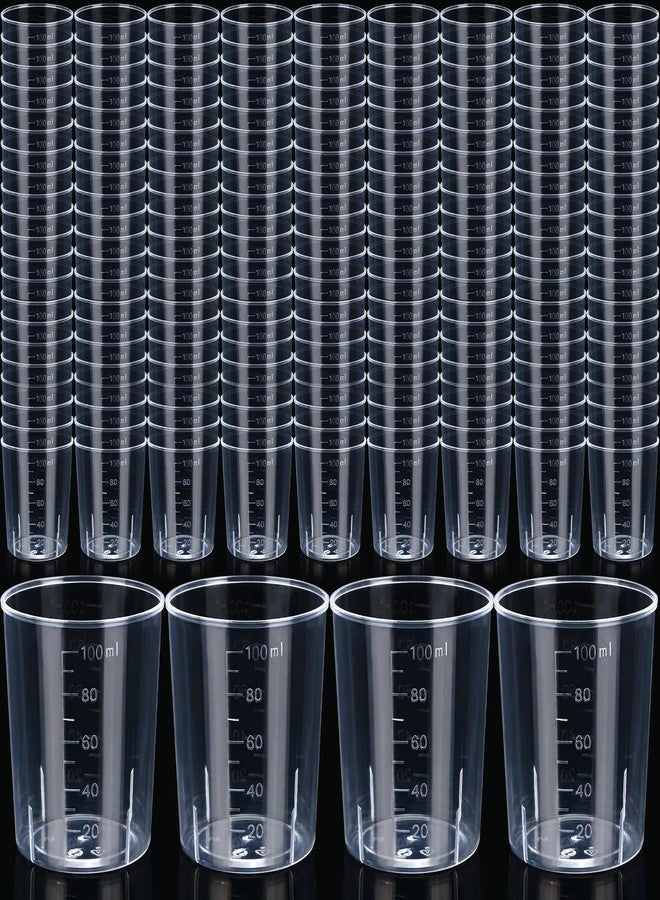 Konohan 300 Pack 3.4oz/ 100 ml Plastic Mixing Cups Disposable Measuring Cups, Epoxy Bulk Clear Beaker with Graduated for Resin, Laboratory, Liquid, Acrylic Paint Art, Medicine - Image 1
