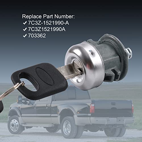 DICMIC أسطوانة قفل باب DICMIC مع مفتاح متوافقة مع فورد F150 F250 سوبر ديوتي 1997-2011 إكسبيديشن إكسرشن إكسبلورر فريستار استبدال# 7C3Z-1521990-A, 703362 - Image 5