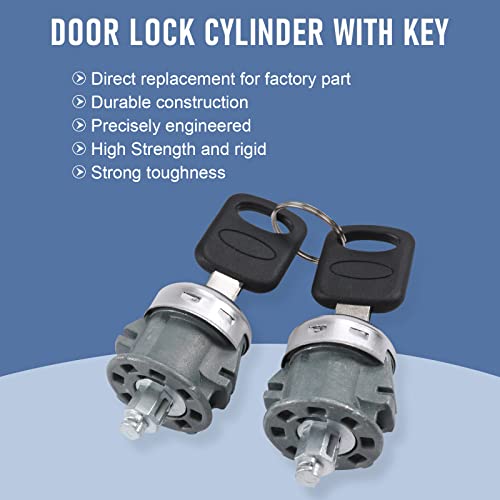 DICMIC أسطوانة قفل باب DICMIC مع مفتاح متوافقة مع فورد F150 F250 سوبر ديوتي 1997-2011 إكسبيديشن إكسرشن إكسبلورر فريستار استبدال# 7C3Z-1521990-A, 703362 - Image 2