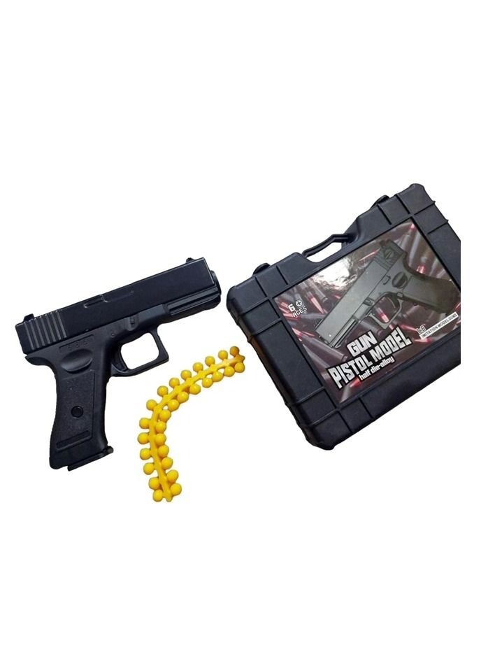 Small Iron Gun Game With a Bag And 28 Pieces of Soft Beads, Suitable For All Ages - Image 1