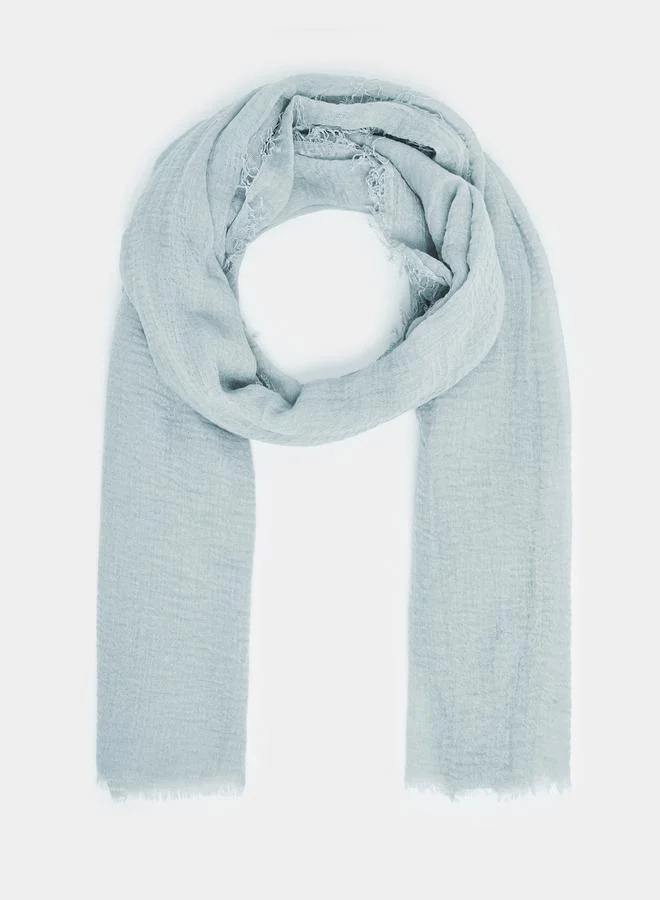 Amirah  Grey Raw Edge Textured Hijab for Women | Best Price UAE