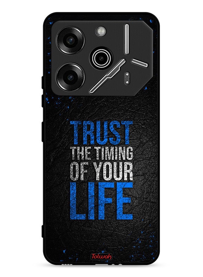 Tolwak Tecno Pova 6 Pro 5G Protective Case Cover Trust The Timing Of Your Life - Image 1