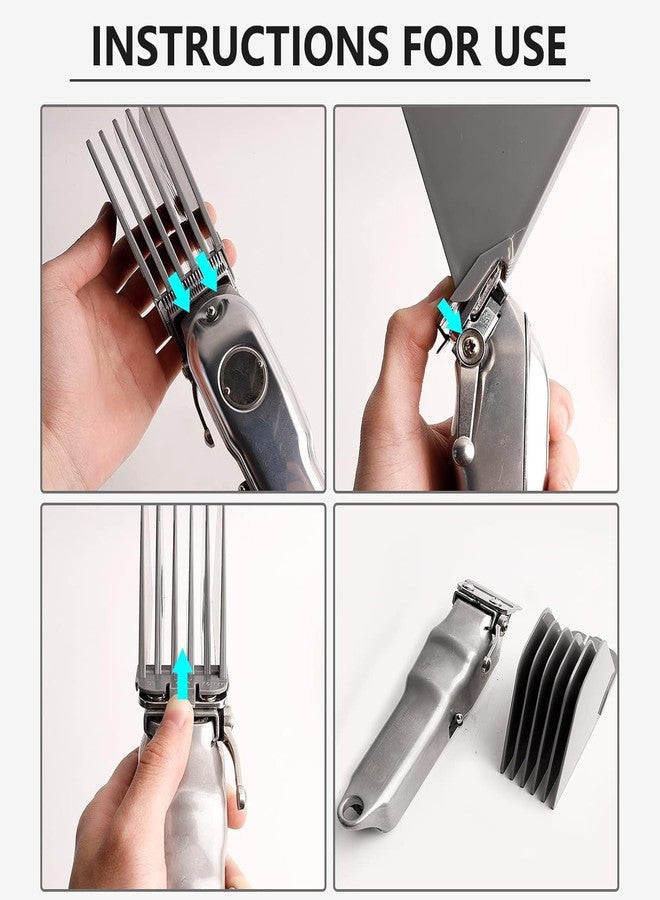 CR8GR8 3 Inch Hair Clipper Combs Guides, Hair Clipper Guards 1 & 1/4" 1 & 1/2" 2", Mega NO.16 NO.12 NO.10 fits for most Clippers (Gray, 8pcs Mega Set) - Image 5