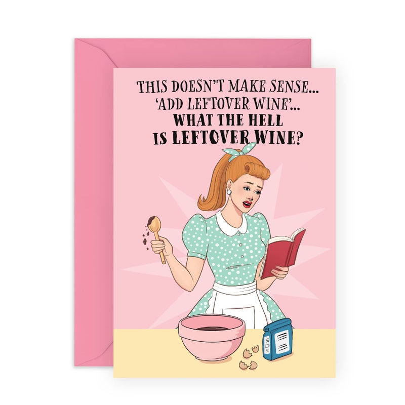 CENTRAL 23 Best Friend Birthday Card For Her - Leftover Wine - Mothers Day Gifts For Mothers, Mama, Ma, Mommy, Women, Ladies - Hilarious Wine Card For Aunt Sister Besties - Comes With Stickers - Image 1