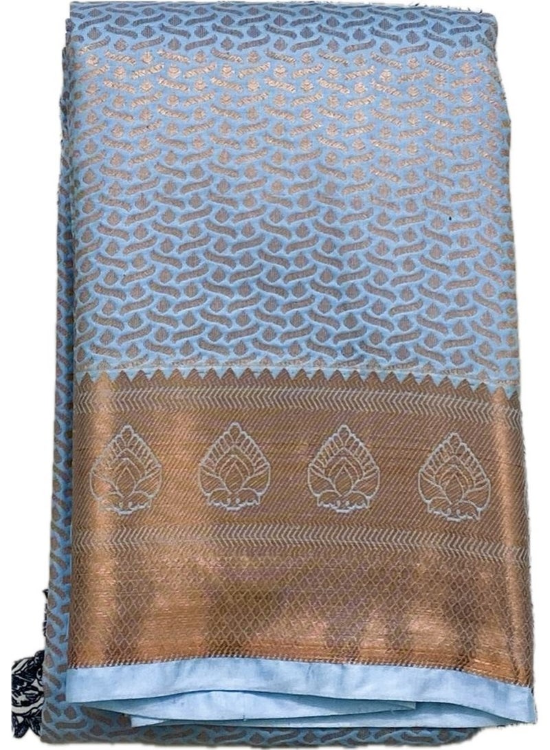 Saree Silk Blue - Image 2