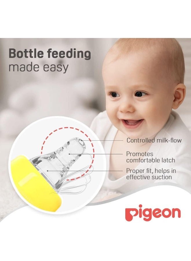 pigeon Slim Neck Glass Bottle, White Cap, Ultra-Soft Silicone, Anti-Colic, Bpa & Bps Free, 50Ml, Multi-Colour - Image 3