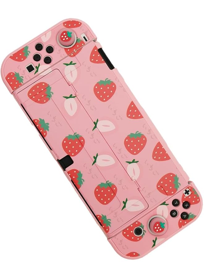 عاصي بوزي جراب واقٍ متوافق مع جهاز Switch OLED 2021، جراب صلب لجهاز Switch OLED مقاس 7 بوصات ووحدات تحكم Joy Con مع 4 مقابض إبهام، جراب حمل Zelda Switch OLED - Image 2