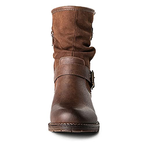 GLOBALWIN حذاء بوتي بني للنساء من GLOBALWIN مريح وعصري بكعب منخفض مقاس 8M - Image 4