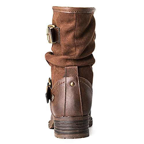 GLOBALWIN حذاء بوتي بني للنساء من GLOBALWIN مريح وعصري بكعب منخفض مقاس 8M - Image 5