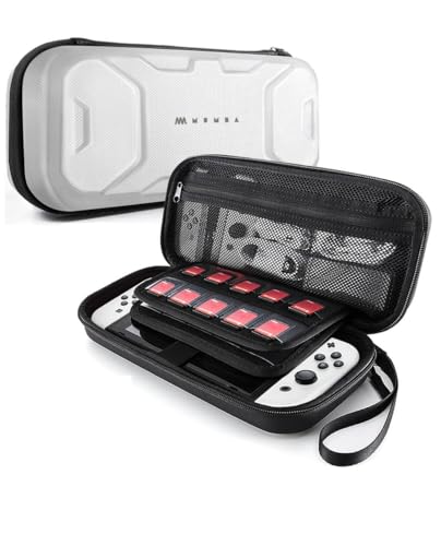 Mumba Carrying Case for Nintendo Switch OLED Nintendo Switch 2017 Plus Version Portable Protective Travel Carry handbag Pouch for BladeBattle Case Large Capacity White - Image 1