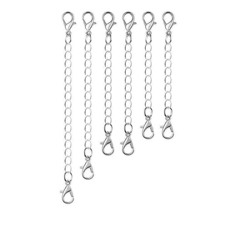 Hanging tree Women Girl Boy & Men Jewellary Making Silver Extender for Chain Set Bracelet Pendant & Necklace (Pack of 6 pcs, Silver) - Image 1