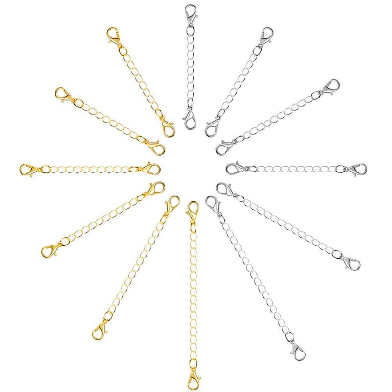 Hanging tree Women Girl Boy & Men Jewellary Making Silver Extender for Chain Set Bracelet Pendant & Necklace (Pack of 6 pcs, Silver) - Image 2
