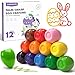 JUPITEARTH 12 Colors Egg Crayons for Toddlers 13 PalmGrasp Non Toxic Jumbo Washable Crayons for Kids Fat Brain Toys for Preschool Art Supplies and Perfect Easter Gifts for Boys and Girls - Image 3