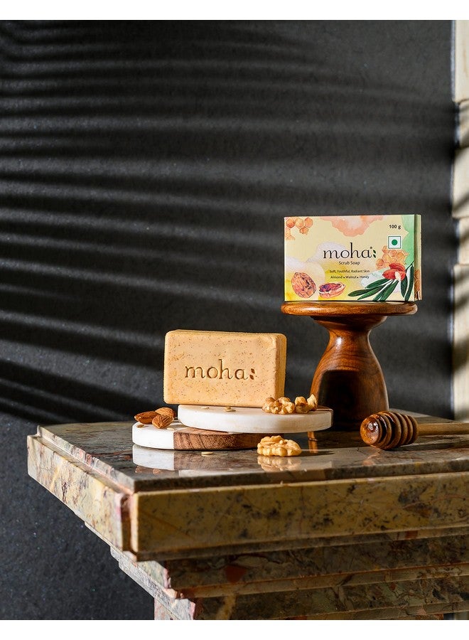 موها: صابون مقشر ومقشر للوجه 100 جرام | مزيج من الجوز وقشر البرتقال وزيت الزيتون لتفتيح البشرة وتقشير الوجه لجميع أنواع البشرة - Image 3