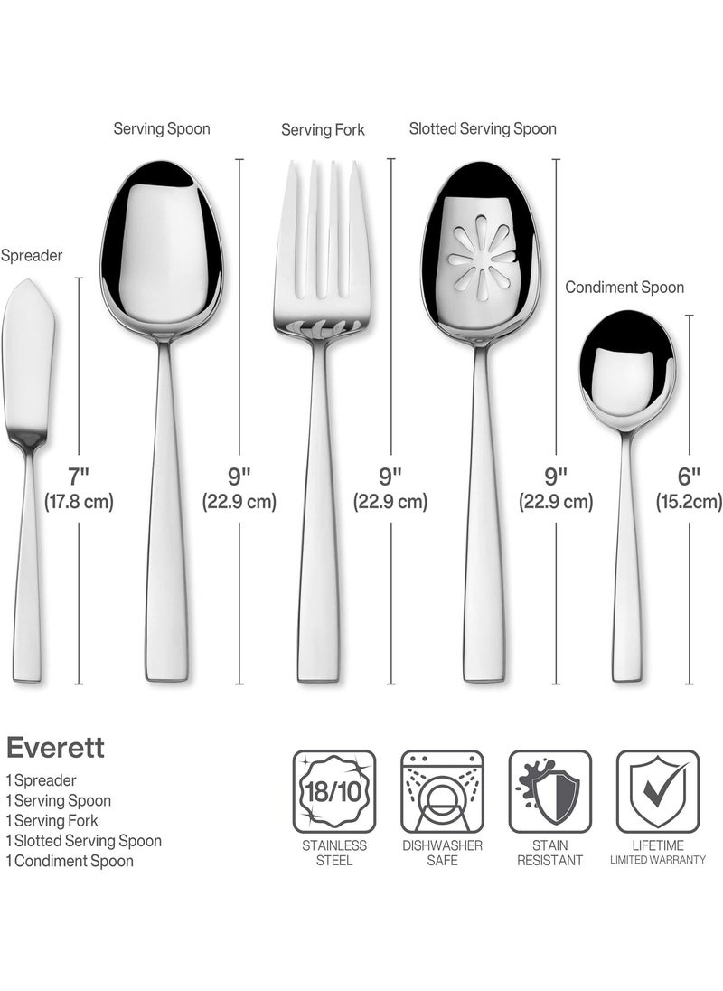 Mikasa Everett Flatware Service for 12 101 Piece Set 1810 Stainless Steel Silverware Set with Serving Utensils