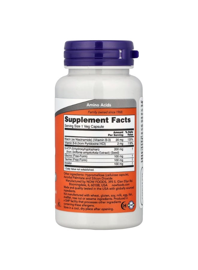 now 5-HTP With Glycine, Taurine & Inositol, 60 Veg Capsules - Image 2