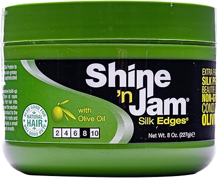Ampro Ampro Shine N Jam Silk Edges With Olive Oil Salon Size 8oz 227g  - Image 1