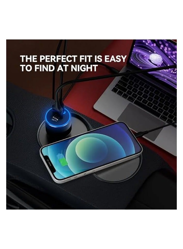erorex 84W USB C Fast Car Charger, 3-Ports Cigarette Lighter USB Charger PD 30W + 30W & QC 3.0 Fast Car Adapter Compatible with iPhone, iPad, Tablet & Android, Car Fast Charger Power Adaptor  - Image 3