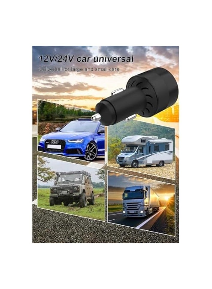 84W USB C Fast Car Charger, 3-Ports Cigarette Lighter USB Charger PD 30W + 30W & QC 3.0 Fast Car Adapter Compatible with iPhone, iPad, Tablet & Android, Car Fast Charger Power Adaptor