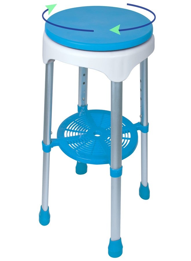 Carex Easy Swivel Bath Stool and Bathtub Stool - Shower Stool, Adjustable Rotating Bath Seat and Shower Chair for Elderly with Storage Tray, Shower Stools For Seniors - Image 1