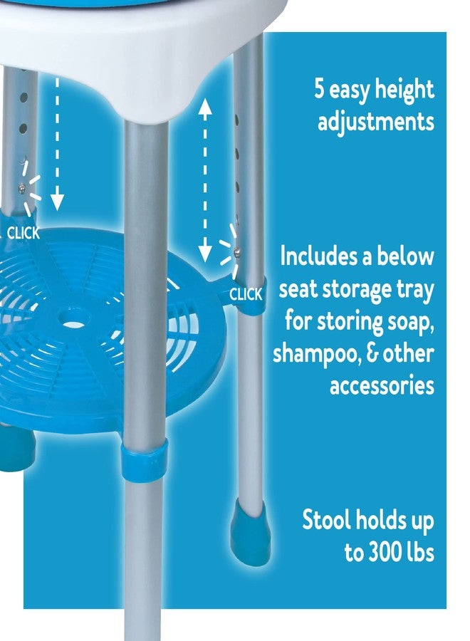 Carex Easy Swivel Bath Stool and Bathtub Stool - Shower Stool, Adjustable Rotating Bath Seat and Shower Chair for Elderly with Storage Tray, Shower Stools For Seniors - Image 3