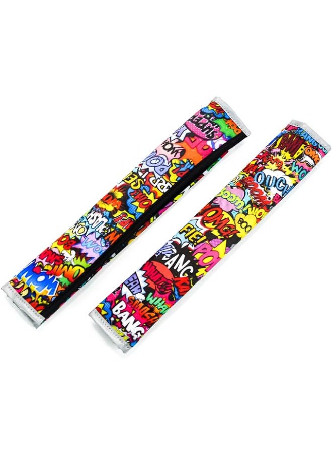 Generic Comics  2 Pcs Sparkling Seat Belt Cover, Protector from radar fines , Accessories Compatible with All Cars With light reflect feature