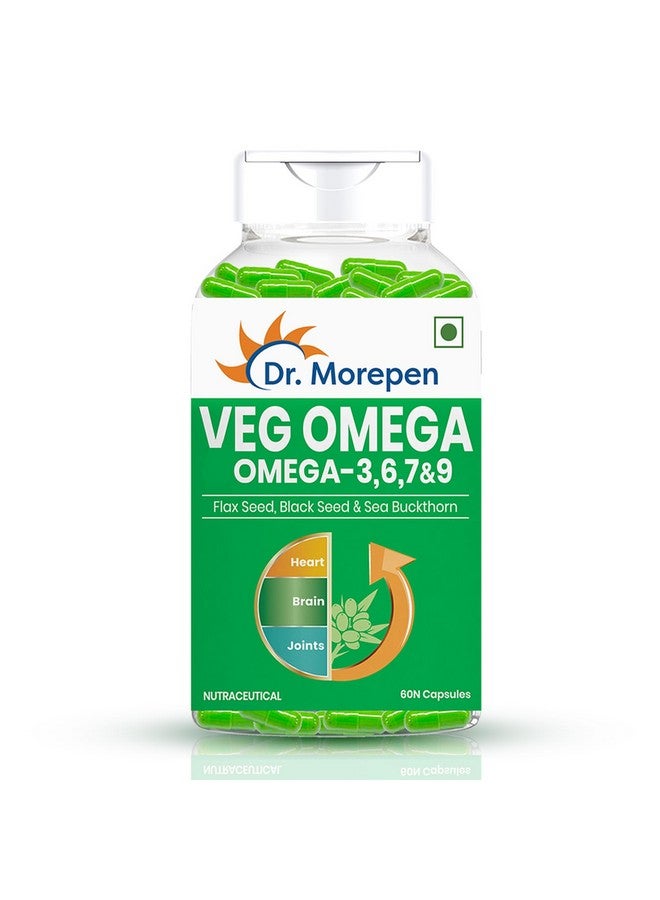 Dr. Morepen كبسولات أوميغا 3 6 7 9 من د. موريبين 500 ملغ بذور الكتان، بذور السوداء و البحر النبق - 60 كبسولة نباتية - Image 1