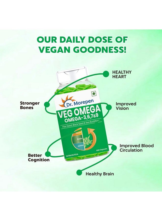 Dr. Morepen كبسولات أوميغا 3 6 7 9 من د. موريبين 500 ملغ بذور الكتان، بذور السوداء و البحر النبق - 60 كبسولة نباتية - Image 3