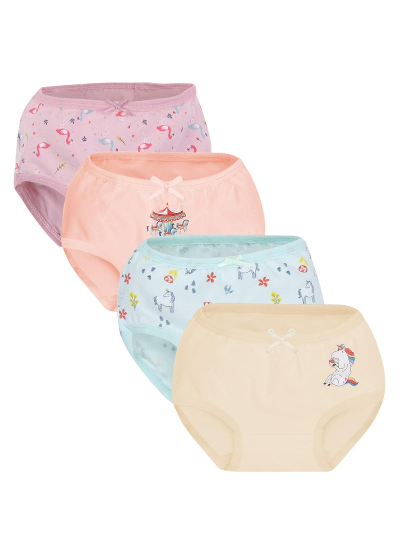 Funny Bunny Pack of 4 Cotton Brief Panties Underwear for Girls - Image 1