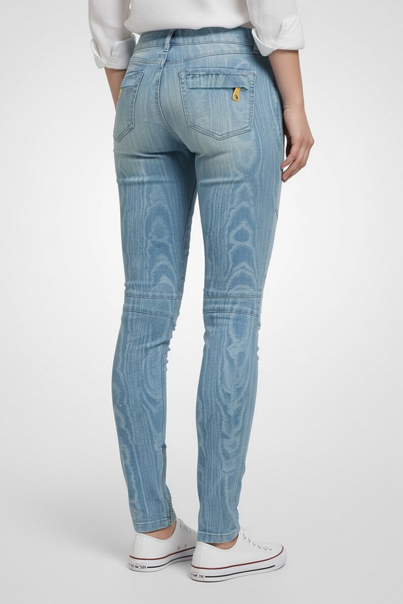 BALMAIN Women Slim Fit Straight Leg Denim Jeans, Blue - Image 3
