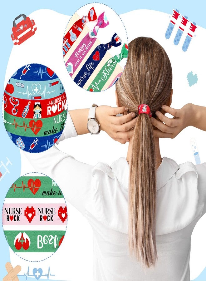 مجموعة مارسوي من 100 ربطة شعر للممرضات، 20 تصميمًا من ربطات الشعر المطاطية، ربطات شعر لا تترك أثرًا، هدية مثالية للممرضات والمعلمات والفتيات، مناسبة لمهرجان أسبوع التمريض. - Image 5