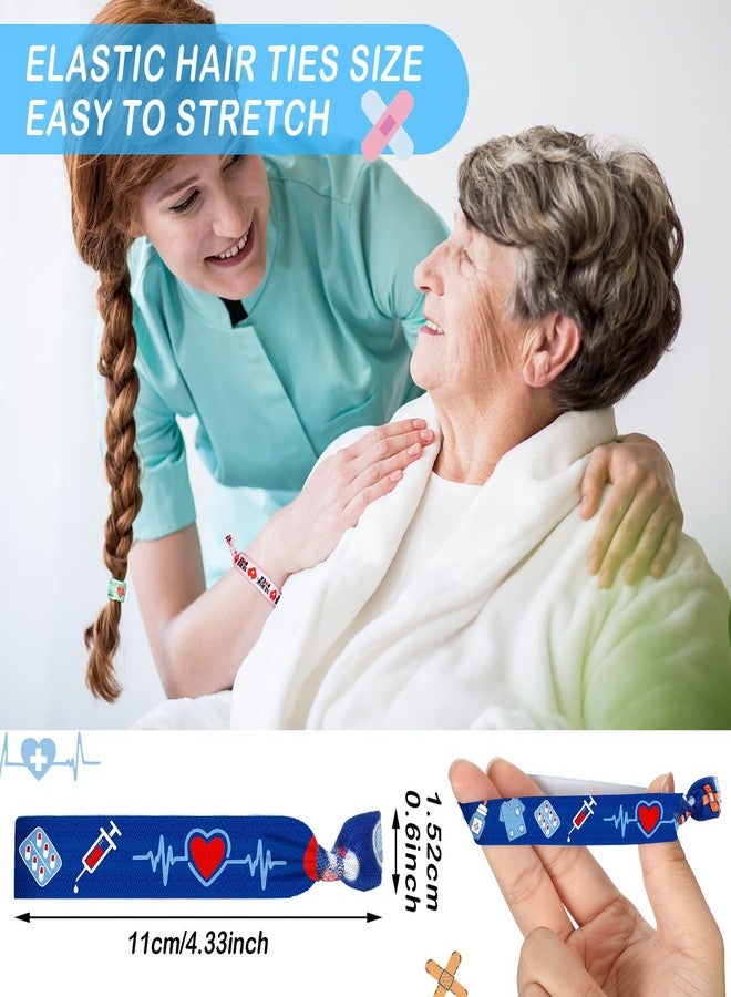 مجموعة مارسوي من 100 ربطة شعر للممرضات، 20 تصميمًا من ربطات الشعر المطاطية، ربطات شعر لا تترك أثرًا، هدية مثالية للممرضات والمعلمات والفتيات، مناسبة لمهرجان أسبوع التمريض. - Image 3