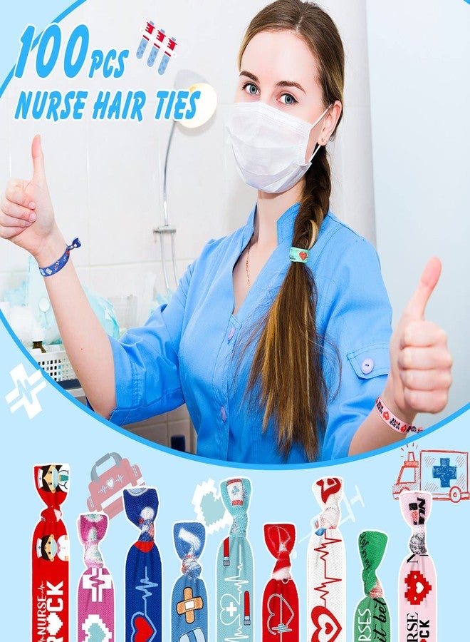 مجموعة مارسوي من 100 ربطة شعر للممرضات، 20 تصميمًا من ربطات الشعر المطاطية، ربطات شعر لا تترك أثرًا، هدية مثالية للممرضات والمعلمات والفتيات، مناسبة لمهرجان أسبوع التمريض. - Image 2