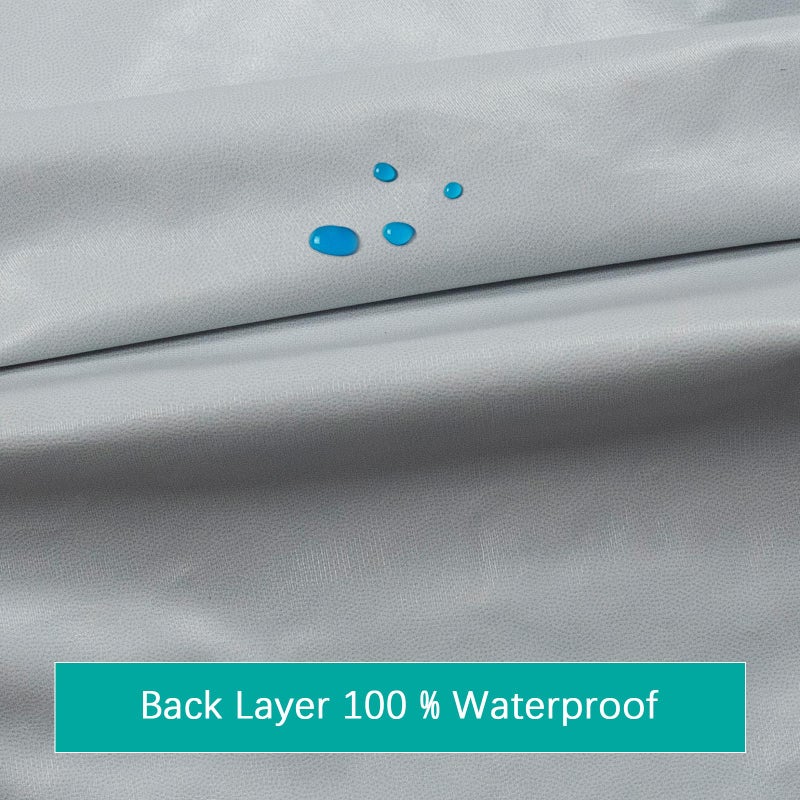 Biloban Pack and Play Sheets Waterproof 2 Pack Fitted, Compatible with Baby Graco/Dream On Me/Baby Trend/Pamo Babe Pack n Play/Playard and Other 38" X 26" Playpen Mattress, Grey & White - Image 2