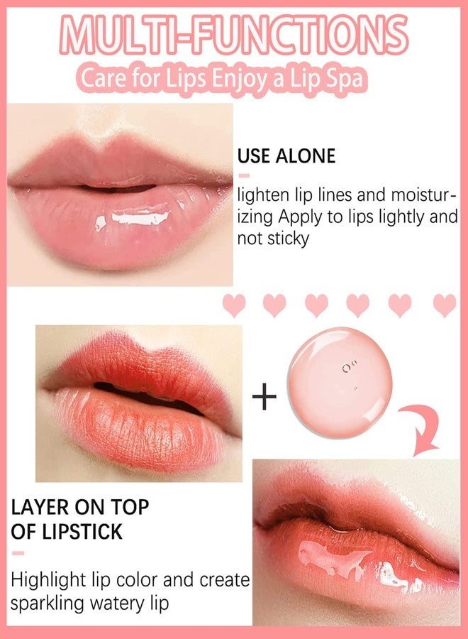 LYSdefeu Hydrating Plumping Lip Glow Oil,Tinted Lip Gloss,Transparent Toot Lip Oil,Long Lasting Moisturizing Clear Glow Reviver Lip Oil for Lip Care Dry Lips,Women's Day Makeup Gift for Women(#001 Pink) - Image 3