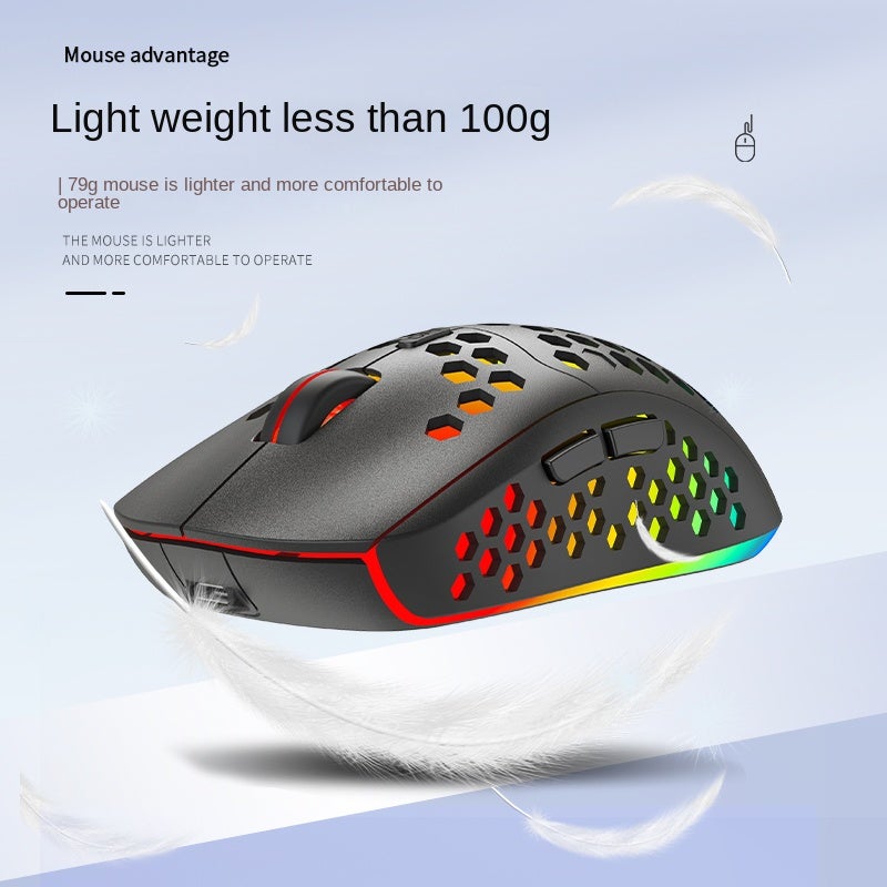 ابلانكود (البقر الحديدي الأسود) BL110 لاسلكي 2.4G تصميم خفيف الوزن بطارية سعة كبيرة إضاءة خلفية RGB واجهة نوع C لاسلكي 2.4G - Image 5