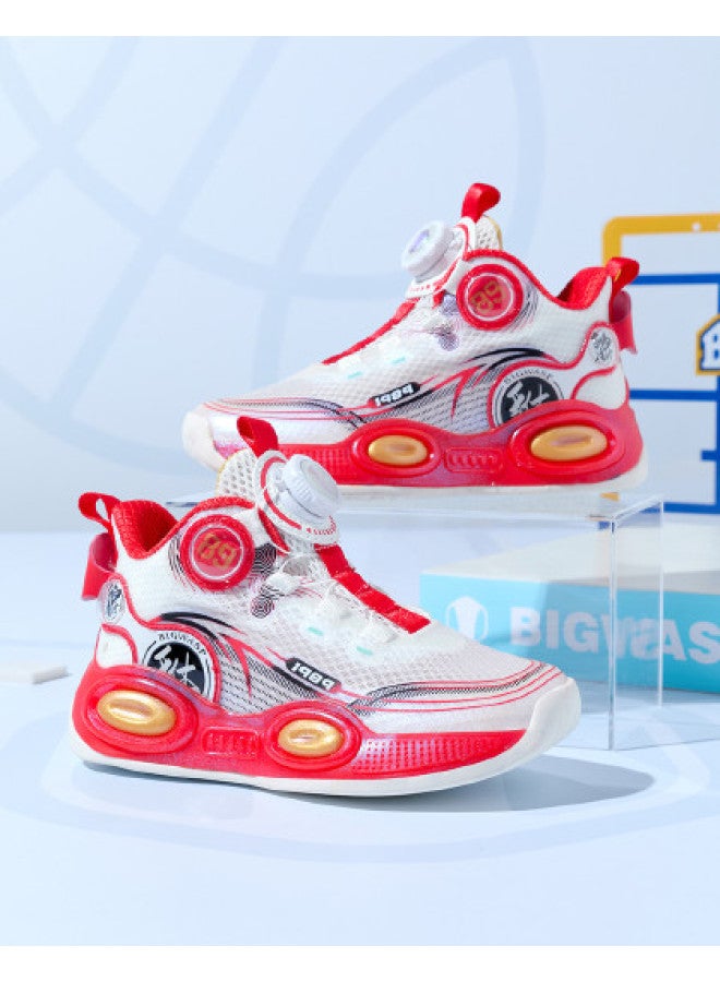 Bumblebee Boys' Basketball Shoes - Summer Breathable Mesh Sneakers For Kids, Comfortable Soft-soled Sports Shoes For Children, Casual Running Shoes For Big Kids - Image 1