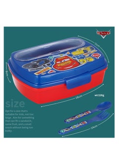 Disney Funny Sandwich Box with Cutlery Cars Stickers BPA Free Portable Lunch Container for Kids Customizable Design Perfect for Disney Cars Fans  - Image 4