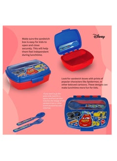 Disney Funny Sandwich Box with Cutlery Cars Stickers BPA Free Portable Lunch Container for Kids Customizable Design Perfect for Disney Cars Fans  - Image 5