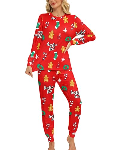 KFUBUO Christmas Pajamas Set for Women 2 Piece Long Sleeve Lounge Sets Girls sleepwear wiht Pockets - Image 3