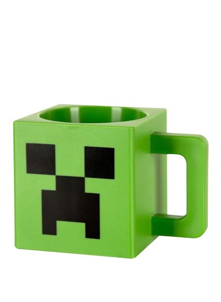 general Minecraft Mug Kids Water Cup Creeper Face - Square Plastic Cup, Green, 9.8 oz - Image 2