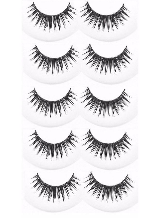 FOK Soft Natural Black Thick Long False Eyelashes Makeup Extension Pack Of 5 Pair Fake Eyelashes - Image 1
